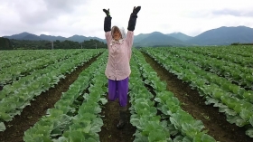 キャベツ畑の真ん中で、
『きぃええぇ～ぃぃっ』と雄叫びをあげて・・・

からの～