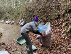 １月　落ち葉集め