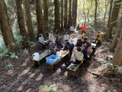 お昼休憩は木漏れ日広場で