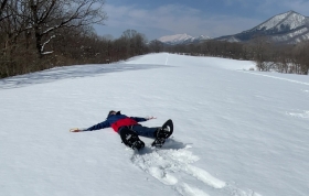 ときには雪原で大の字！